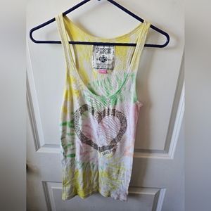 PINK Victoria's Secret tye dye tank with bling heart